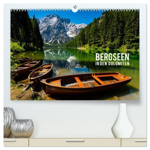Bergseen in den Dolomiten (hochwertiger Premium Wandkalender 2027 DIN A2 quer), Kunstdruck in Hochglanz