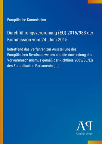 Durchführungsverordnung (EU) 2015/983 der Kommission vom 24. Juni 2015