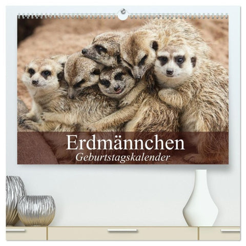 Erdmännchen (hochwertiger Premium Wandkalender 2027 DIN A2 quer), Kunstdruck in Hochglanz