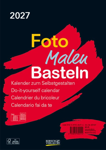 Foto-Malen-Basteln Bastelkalender A4 schwarz 2027