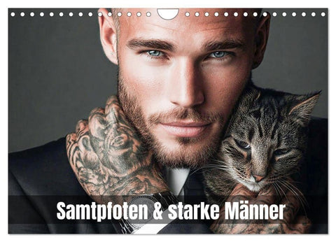 Samtpfoten & starke Männer (Wandkalender 2027 DIN A4 quer), CALVENDO Monatskalender