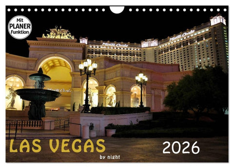 LAS VEGAS - by night (Wandkalender 2026 DIN A4 quer), CALVENDO Monatskalender