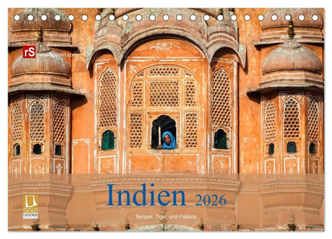 Indien 2026 Tempel, Tiger und Paläste (Tischkalender 2026 DIN A5 quer), CALVENDO Monatskalender