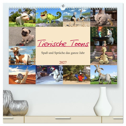 Tierische Toons (hochwertiger Premium Wandkalender 2027 DIN A2 quer), Kunstdruck in Hochglanz