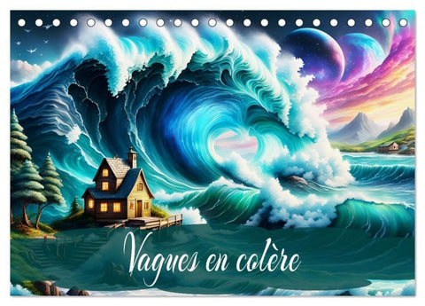 Vagues en colère (Calendrier de bureau 2027 DIN A5 vertical), CALVENDO calendrier mensuel