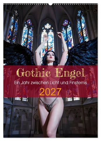 Gothic Engel (Wandkalender 2027 DIN A2 hoch), CALVENDO Monatskalender