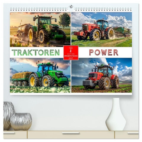 Traktoren Power (hochwertiger Premium Wandkalender 2027 DIN A2 quer), Kunstdruck in Hochglanz