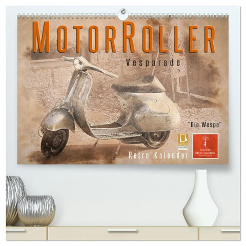 Mototrroller - Vesparade (hochwertiger Premium Wandkalender 2026 DIN A2 quer), Kunstdruck in Hochglanz