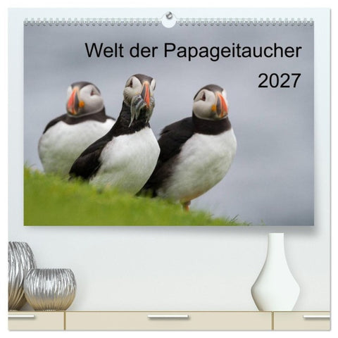 Welt der Papageitaucher (hochwertiger Premium Wandkalender 2027 DIN A2 quer), Kunstdruck in Hochglanz