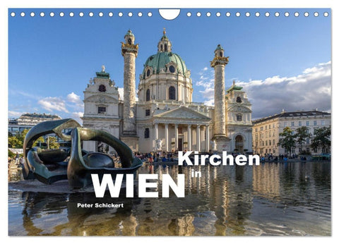 Kirchen in Wien (Wandkalender 2027 DIN A4 quer), CALVENDO Monatskalender