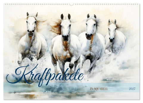 Kraftpakete in Aquarell (Wandkalender 2027 DIN A2 quer), CALVENDO Monatskalender