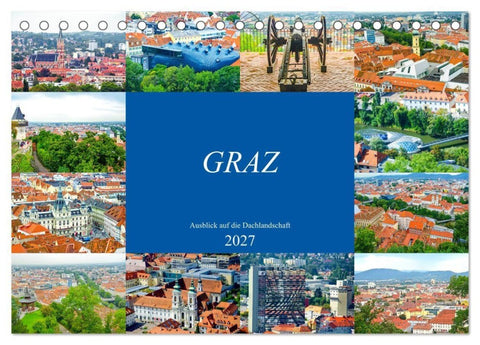 Graz - Ausblick auf die Dachlandschaft (Tischkalender 2027 DIN A5 quer), CALVENDO Monatskalender