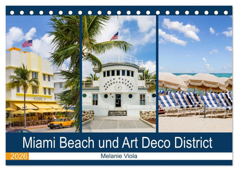 Miami Beach und Art Deco District (Tischkalender 2026 DIN A5 quer), CALVENDO Monatskalender