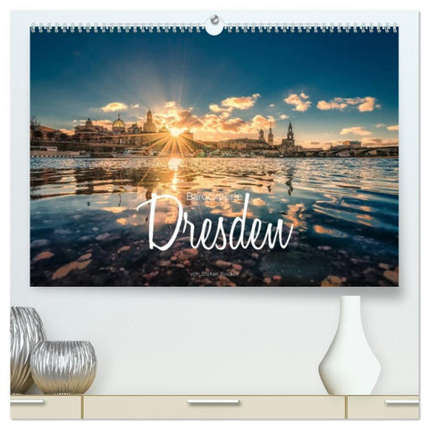 Barockperle Dresden (hochwertiger Premium Wandkalender 2026 DIN A2 quer), Kunstdruck in Hochglanz