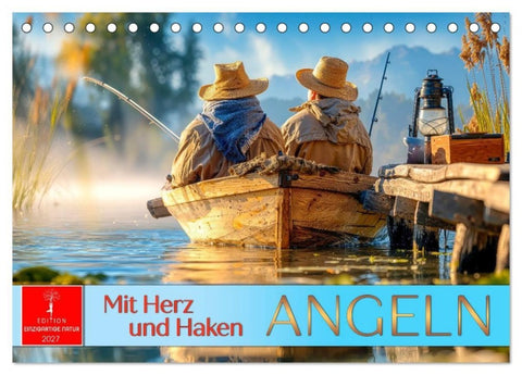 Angeln mit Herz und Haken (Tischkalender 2027 DIN A5 quer), CALVENDO Monatskalender