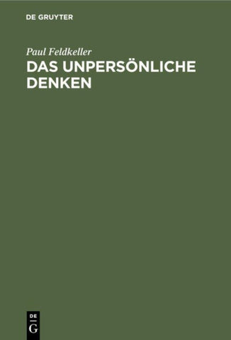 Das unpersönliche Denken