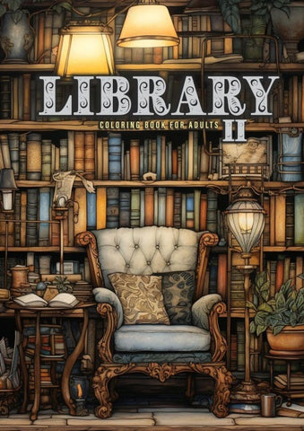 Bibliothek Malbuch für Erwachsene 2