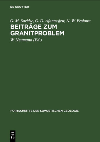 Beiträge zum Granitproblem