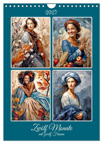 Zwölf Monate mit zwölf Frauen (Wandkalender 2027 DIN A4 hoch), CALVENDO Monatskalender