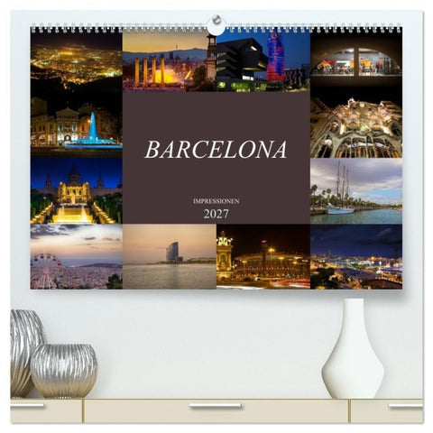 Barcelona Impressionen (hochwertiger Premium Wandkalender 2027 DIN A2 quer), Kunstdruck in Hochglanz