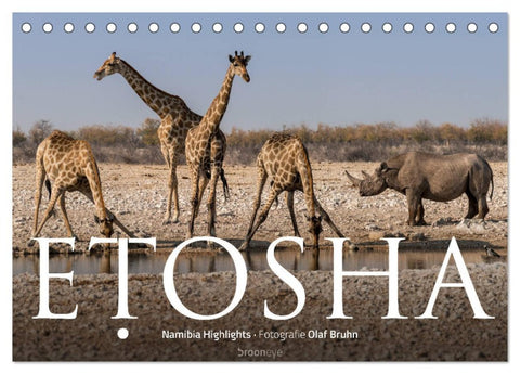 ETOSHA – Namibia Highlights (Tischkalender 2026 DIN A5 quer), CALVENDO Monatskalender