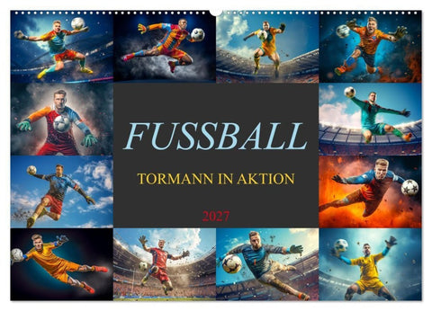 Fussball - Tormann in Aktion (Wandkalender 2027 DIN A2 quer), CALVENDO Monatskalender