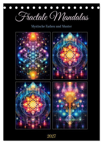 Fractale Mandalas (Tischkalender 2027 DIN A5 hoch), CALVENDO Monatskalender