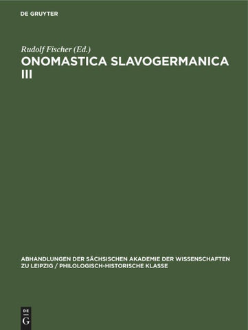 Onomastica Slavogermanica III