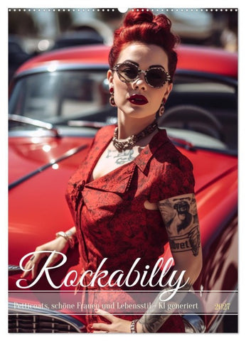 Rockabilly (Wandkalender 2027 DIN A2 hoch), CALVENDO Monatskalender