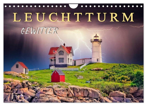 Leuchtturm Gewitter (Wandkalender 2027 DIN A4 quer), CALVENDO Monatskalender