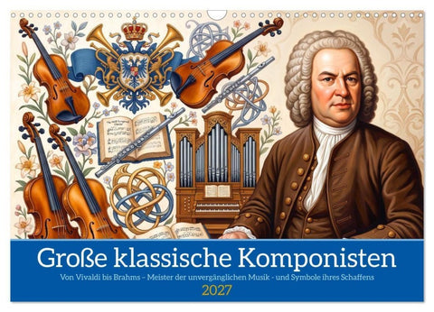 Große klassische Komponisten (Wandkalender 2027 DIN A3 quer), CALVENDO Monatskalender