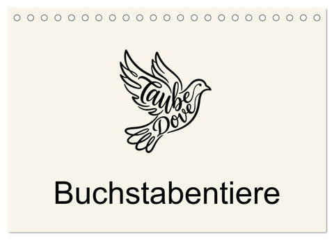 Buchstabentiere (Tischkalender 2027 DIN A5 quer), CALVENDO Monatskalender