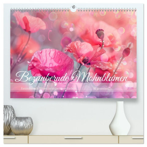 Bezaubernde Mohnblumen (hochwertiger Premium Wandkalender 2026 DIN A2 quer), Kunstdruck in Hochglanz