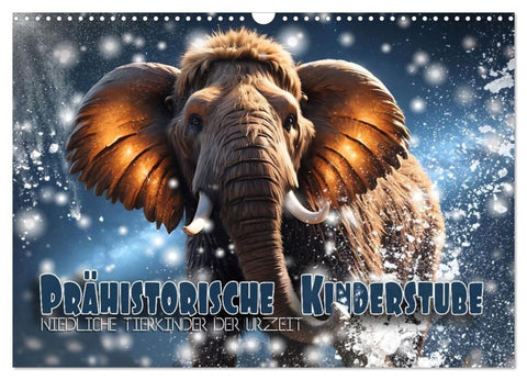 Prähistorische Kinderstube - niedliche Tierkinder der Urzeit (Wandkalender 2027 DIN A3 quer), CALVENDO Monatskalender