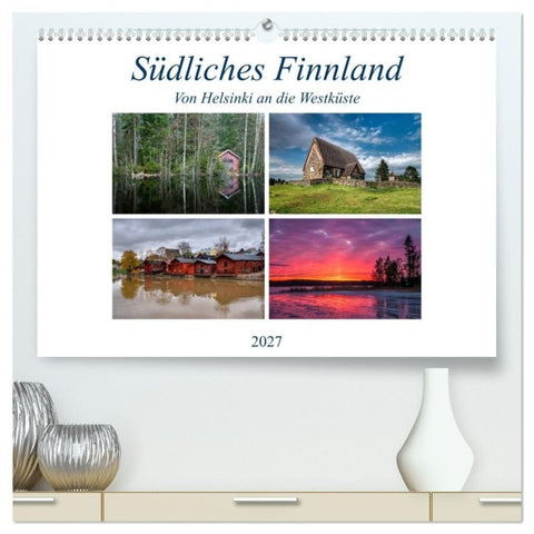 Südliches Finnland (hochwertiger Premium Wandkalender 2027 DIN A2 quer), Kunstdruck in Hochglanz