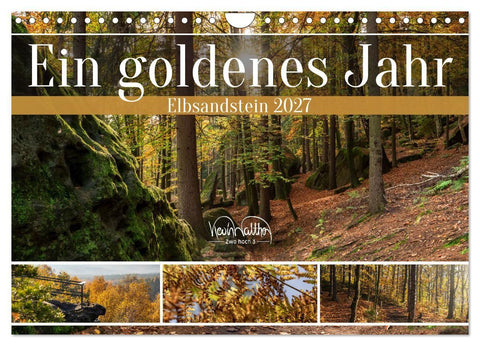 Ein goldenes Jahr - Elbsandstein (Wandkalender 2027 DIN A4 quer), CALVENDO Monatskalender