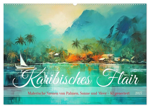 Karibisches Flair (Wandkalender 2027 DIN A2 quer), CALVENDO Monatskalender