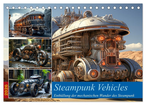 Steampunk Vehicles (Tischkalender 2026 DIN A5 quer), CALVENDO Monatskalender