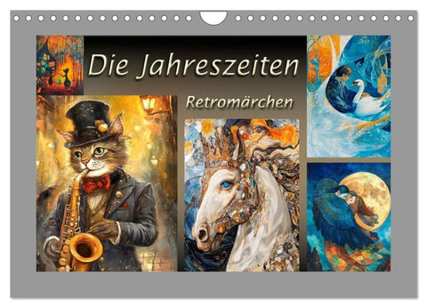 Die Jahreszeiten. Retromärchen (Wandkalender 2027 DIN A4 quer), CALVENDO Monatskalender