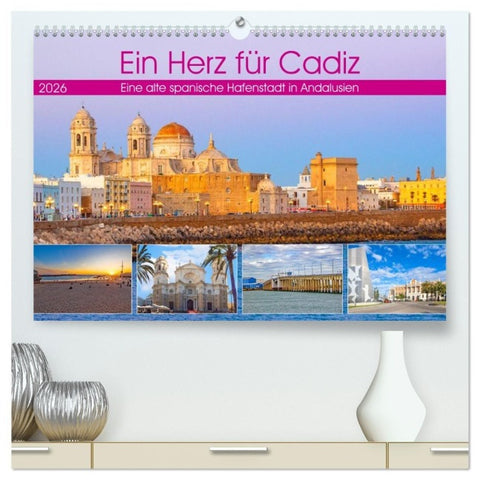 Ein Herz für Cadiz (hochwertiger Premium Wandkalender 2026 DIN A2 quer), Kunstdruck in Hochglanz