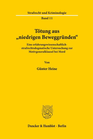 Tötung aus "niedrigen Beweggründen'.
