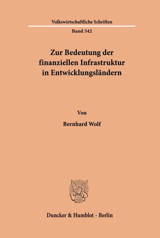 Zur Bedeutung der finanziellen Infrastruktur in Entwicklungsländern.