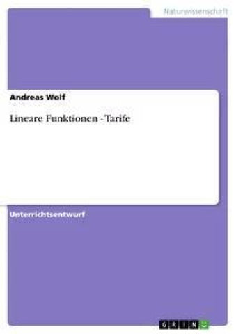 Lineare Funktionen - Tarife