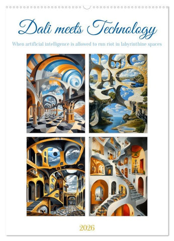 Dali meets Technology (Wall Calendar 2026 DIN A2 portrait), CALVENDO 12 Month Wall Calendar