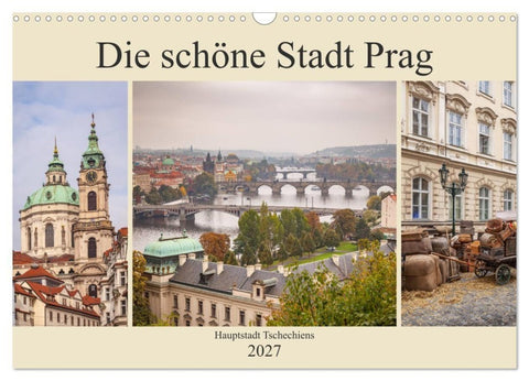 Die schöne Stadt Prag (Wandkalender 2027 DIN A3 quer), CALVENDO Monatskalender