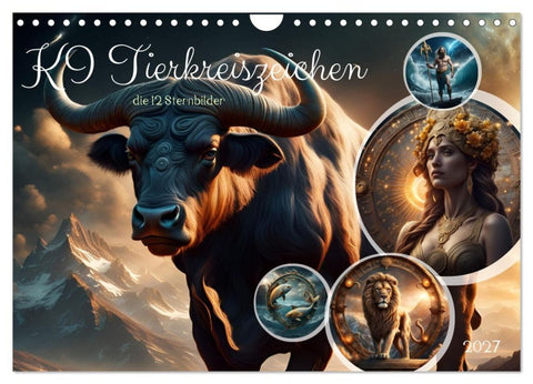 KI Tierkreiszeichen (Wandkalender 2027 DIN A4 quer), CALVENDO Monatskalender