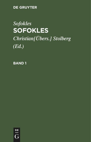 Sofokles. Band 1