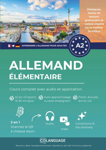 Apprendre l'allemand A2 élémentaire: cours complet avec audio et application