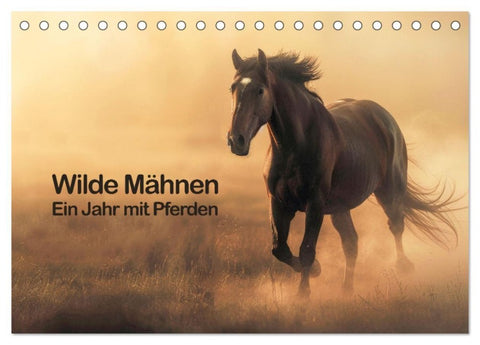 Wilde Mähnen: Ein Jahr mit Pferden (Tischkalender 2027 DIN A5 quer), CALVENDO Monatskalender