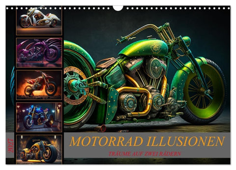 Motorrad illusionen (Wandkalender 2027 DIN A3 quer), CALVENDO Monatskalender